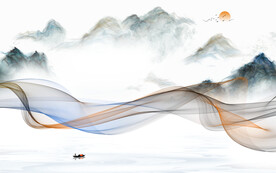 高清新电视山水画 文件分层画