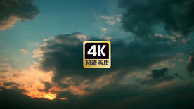 风景素材夕阳晚霞红色云彩