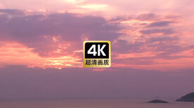 短视频素材傍晚海上红色晚霞