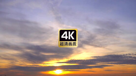短视频素材晚霞中的夕阳乌云