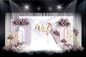 紫白色主题婚礼效果图