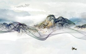 现代简约中式山水 文件分层 