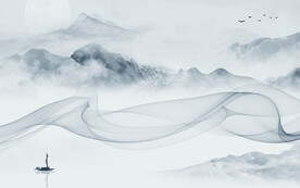 新上架高档中式山水 文件分层 