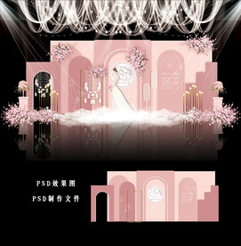 粉色婚礼背景图片