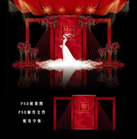 红色婚礼背景图片