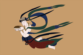 敦煌莫高窟305窟壁画飞天