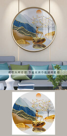轻奢圆形装饰画