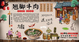 翘脚牛肉背景墙