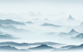 中国风新山水无框画 文件分层画