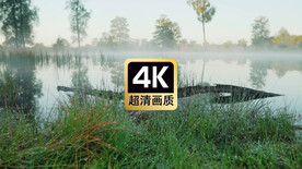 短视频素材静静的河面岸边青草