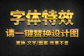 高端炫金纹理字体特效