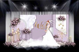 紫白色婚礼背景
