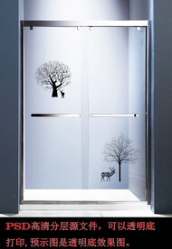 高清分层浴室推拉门写真图