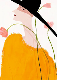 装饰画 三联画 帽子 人物