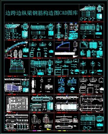 边跨边纵梁钢筋构造图CAD图库