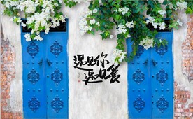 地中海田园风花墙餐饮背景墙