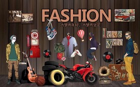 复古青春怀旧车背景墙图片