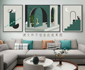 立体几何客厅装饰画