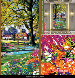 田园乡村抽象山水风景