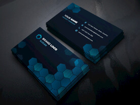 科技感深蓝色企业商务名片模板