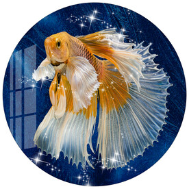 时尚金鱼圆形装饰画