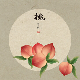 手绘桃子