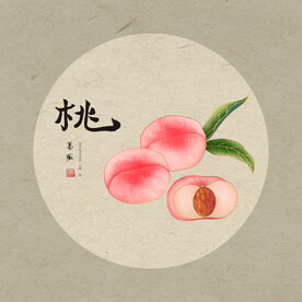 手绘桃子