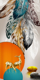 羽毛玄关装饰画