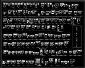 欧式 桌子 边柜 斗柜 CAD