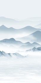 蓝色山水简约玄关 TIF分层