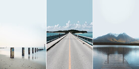 装饰画 晶瓷画 公路 湖边