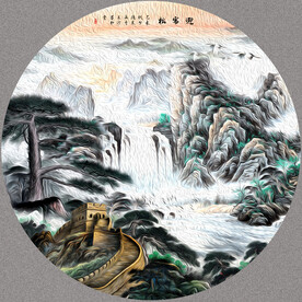 国画万里长城装饰画