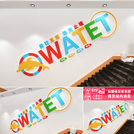 游泳馆楼道文化墙