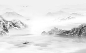 最新灰色山水 TIF文件分层