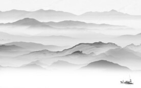 大气 灰色山水 TIF文件分层