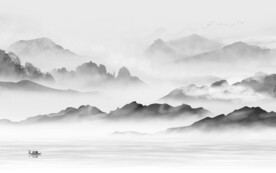 爆款简约灰色山水 TIF分层