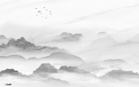 无框画客厅风景山水 TIF分层