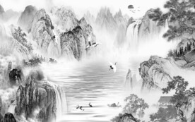 高端客厅风景山水 TIF分层