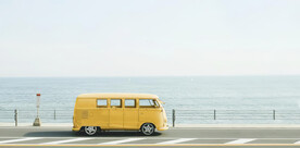 装饰画 晶瓷画 黄色车