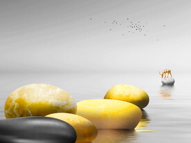 装饰画 晶瓷画 发财石 麋鹿