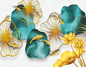 装饰画 晶瓷画 荷花 荷叶