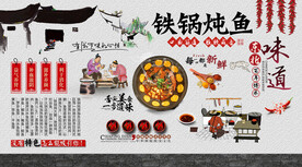 铁锅炖鱼背景墙