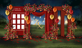 红色户外迎宾区