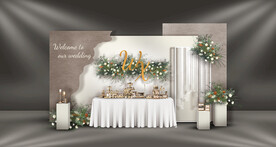 咖色婚礼签到区