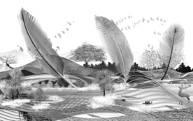 羽毛 山水新画 TIF分层文件