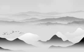 人气灰山水画 tif文件分层