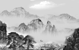 高雅山水灰色新画 TIF分层