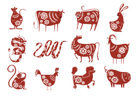 12生肖剪纸