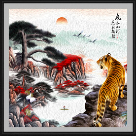 老虎油画装饰画