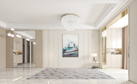 现代客厅背景墙家具场景直播空景